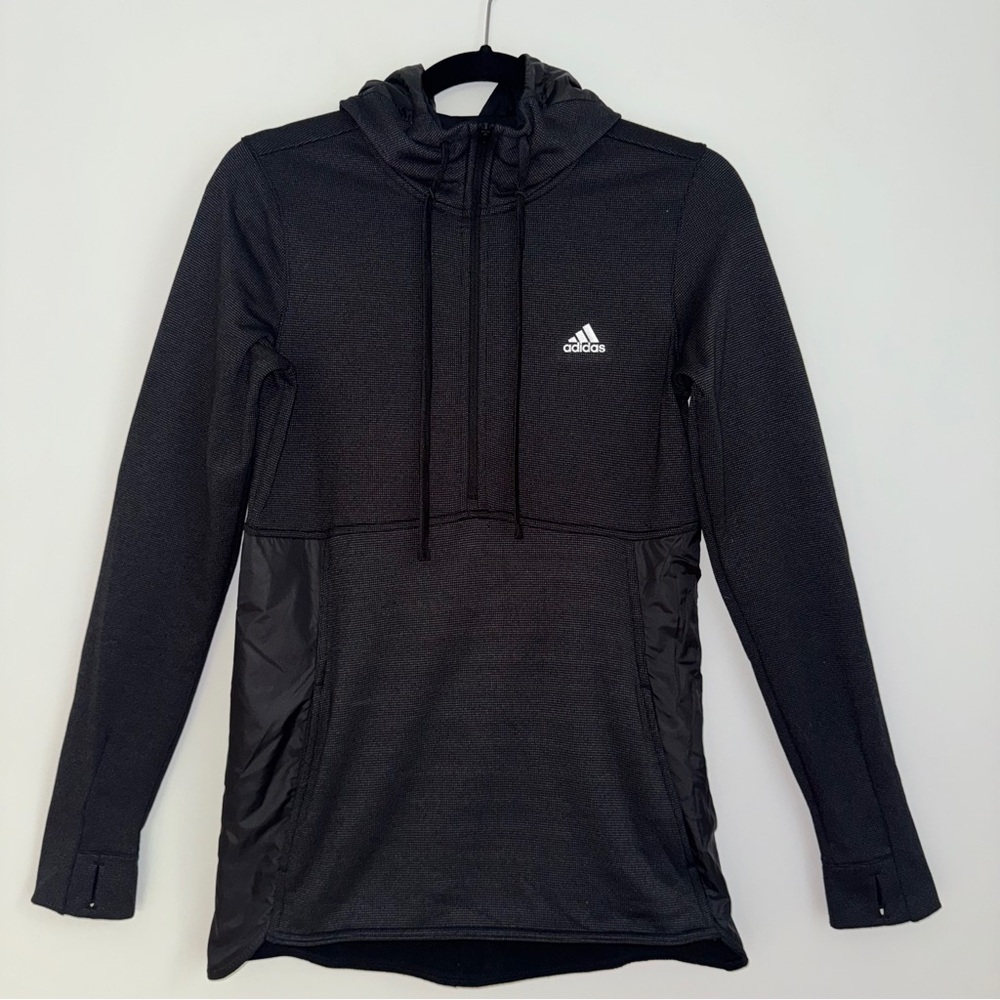 Adidas Women’s ClimaWarm Black Pullover Hoodie Long Sleeve Athletic Sweatshirt S